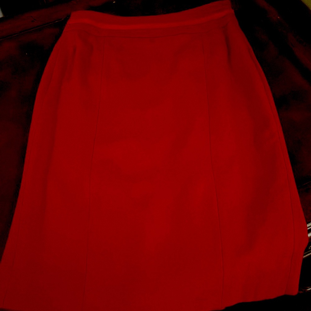 WHBM red crepe skirt